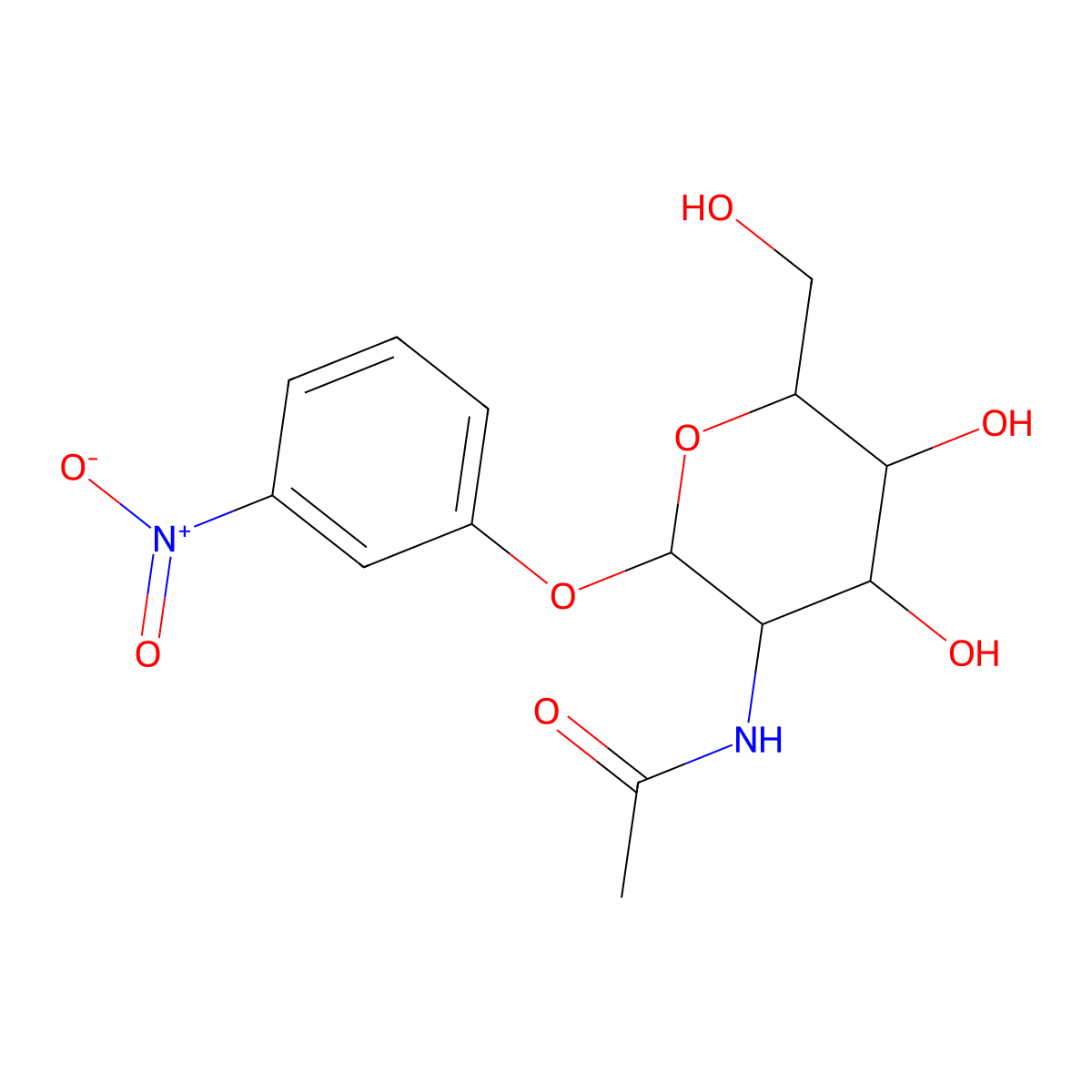 N-[4,5-dihydroxy-6-(hydroxymethyl)-2-(3-nitrophenoxy)oxan-3-yl]acetamide molecular structure, CAS 61894-63-1