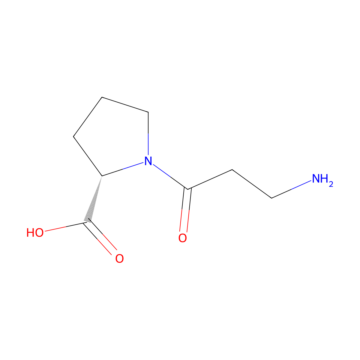 beta-alanyl-L-proline molecular structure, CAS 61898-81-5