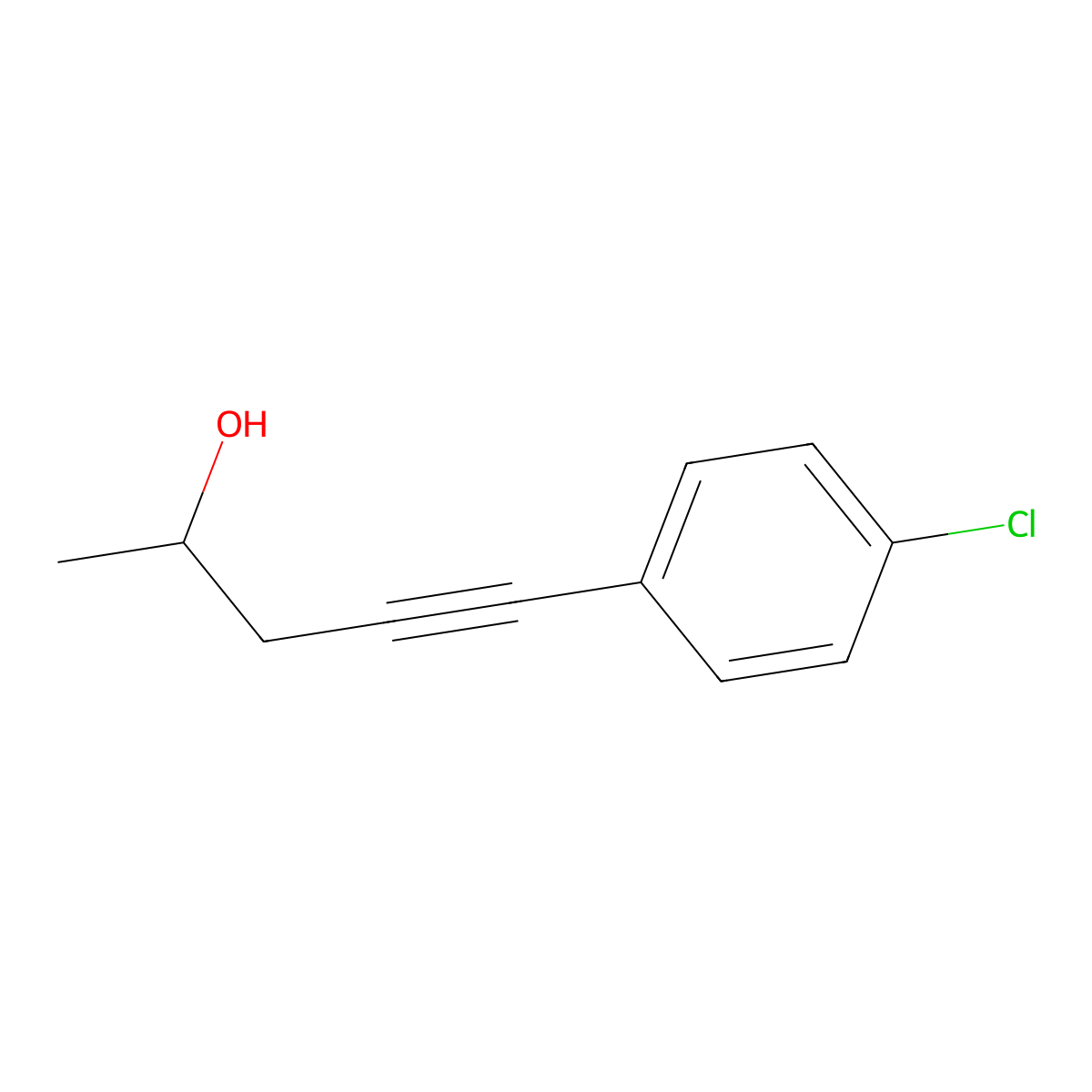 5-(4-Chlorophenyl)pent-4-yn-2-ol molecular structure, CAS 61899-21-6