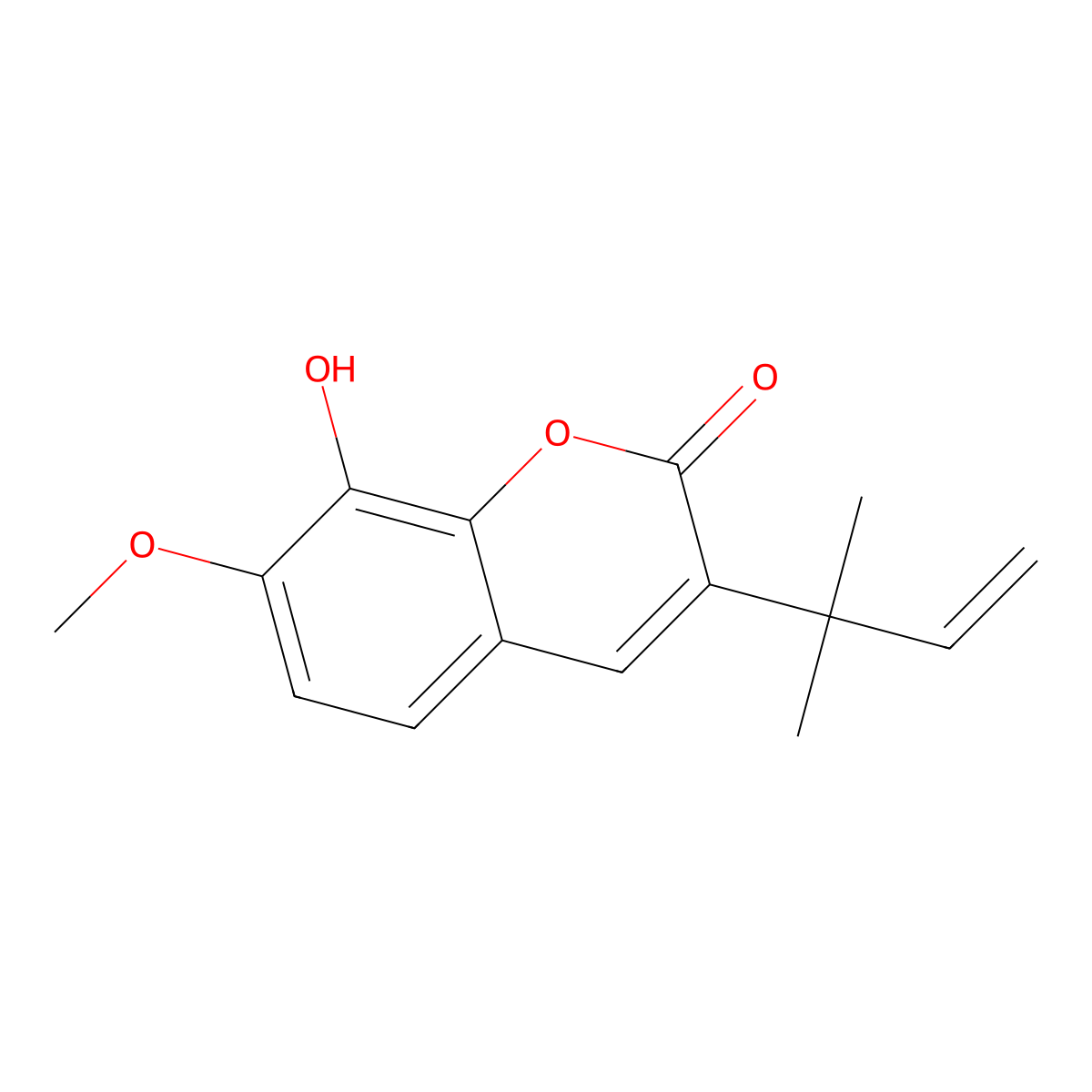 3-(1,1-Dimethylallyl)-8-hydroxy-7-methoxycoumarin molecular structure, CAS 61899-42-1