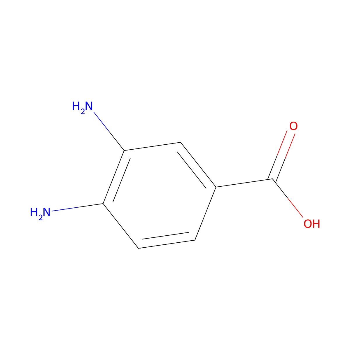 3,4-Diaminobenzoic acid molecular structure, CAS 619-05-6