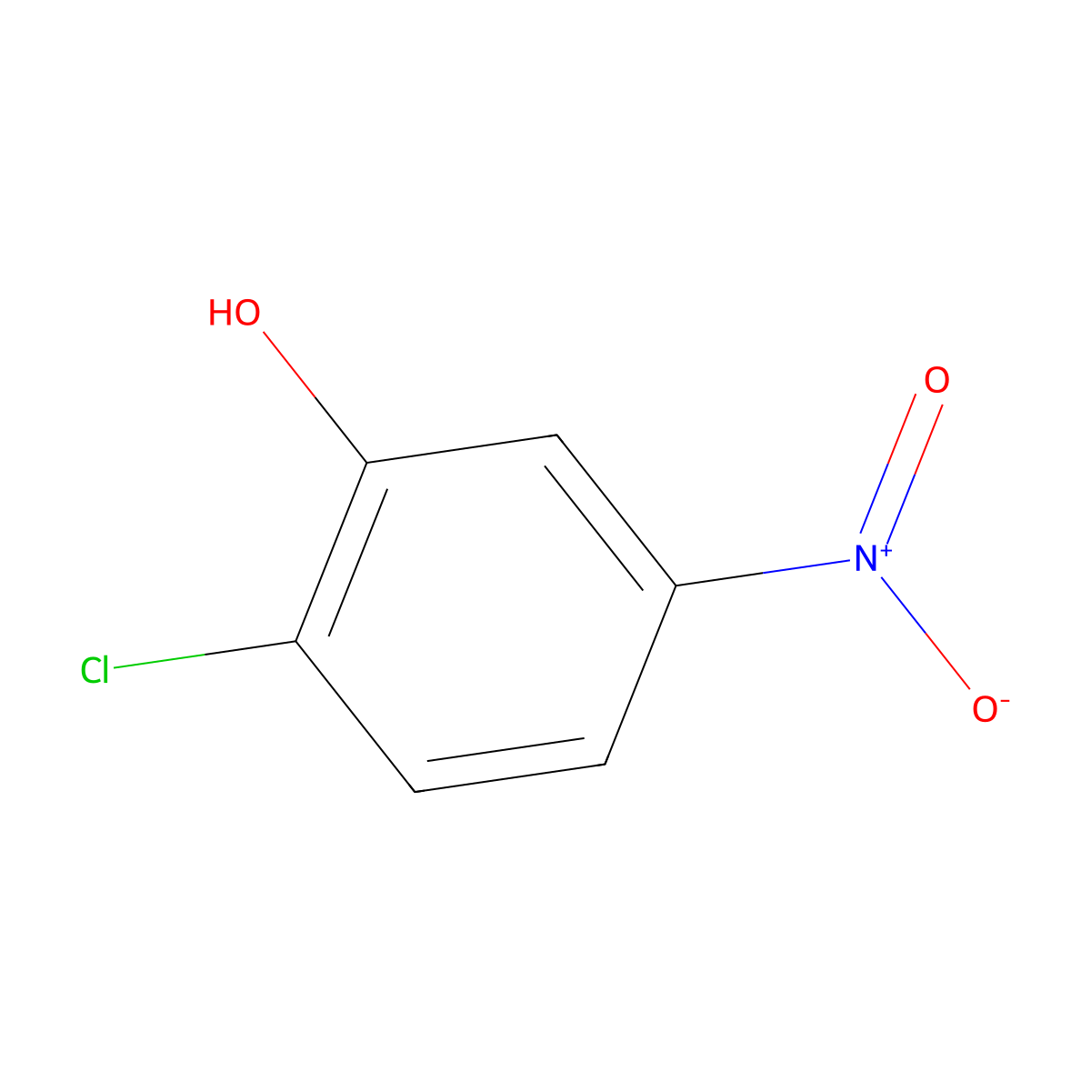 2-Chloro-5-nitrophenol molecular structure, CAS 619-10-3