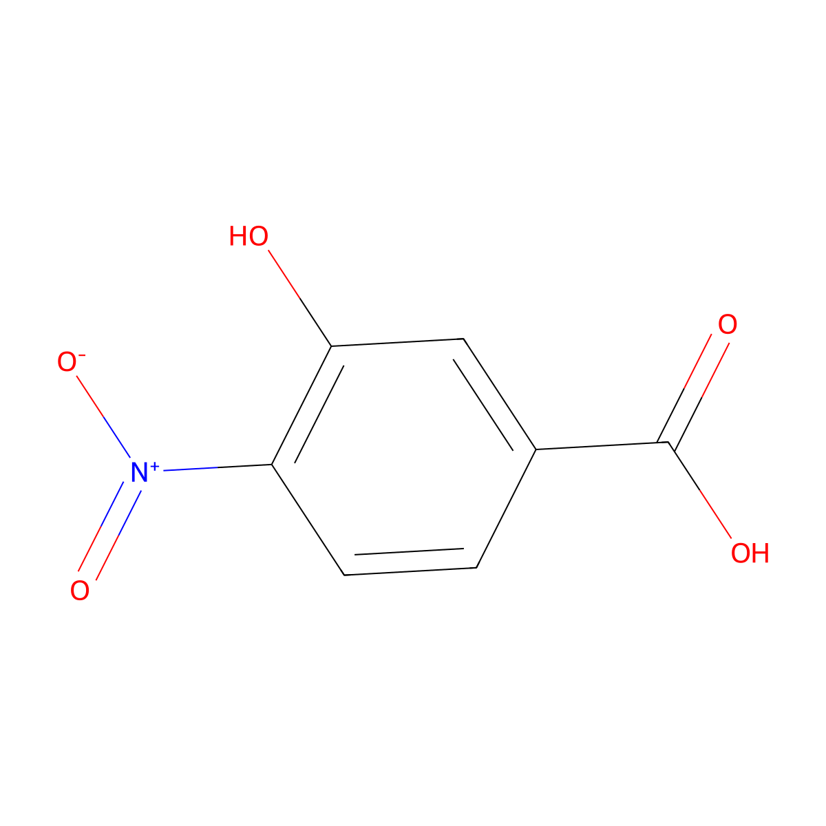 3-Hydroxy-4-nitrobenzoic acid molecular structure, CAS 619-14-7