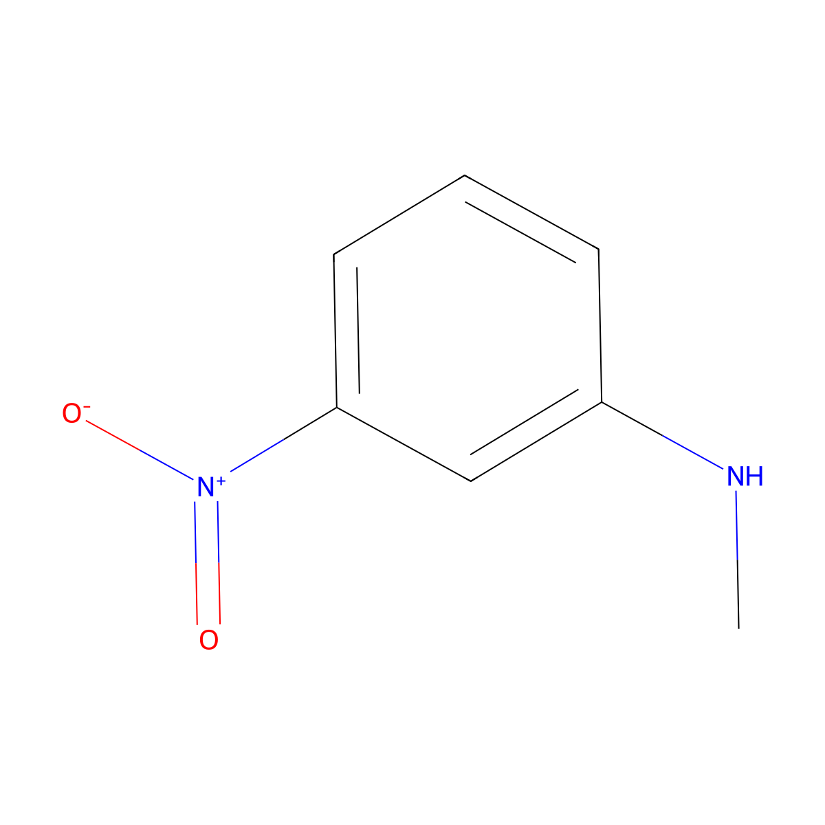N-Methyl-3-nitroaniline molecular structure, CAS 619-26-1