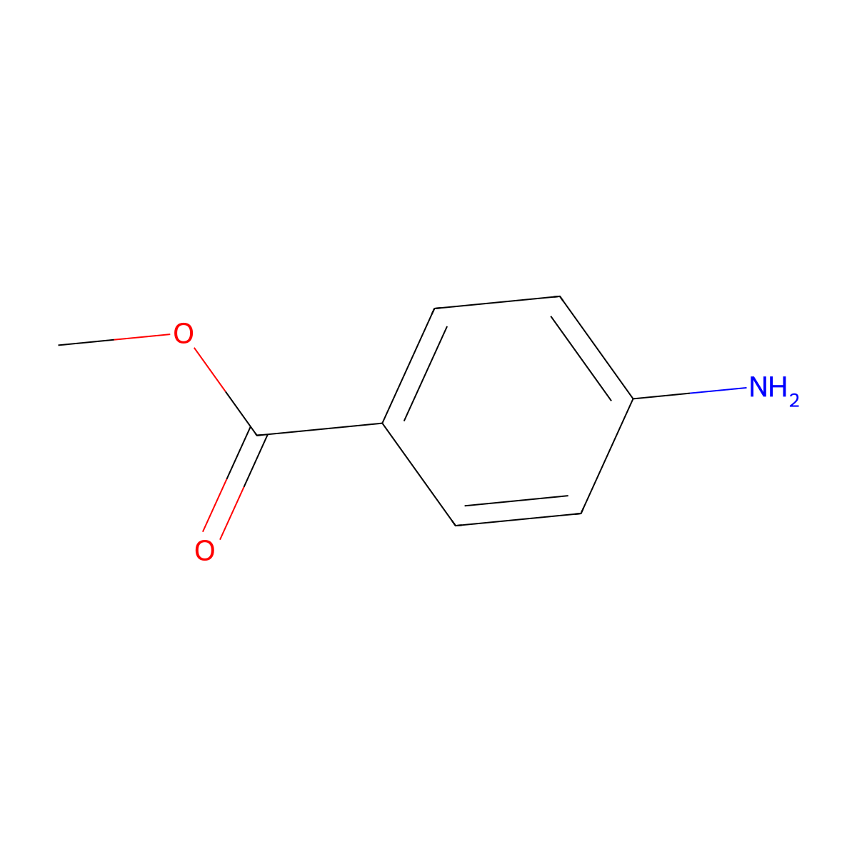 Methyl 4-aminobenzoate molecular structure, CAS 619-45-4