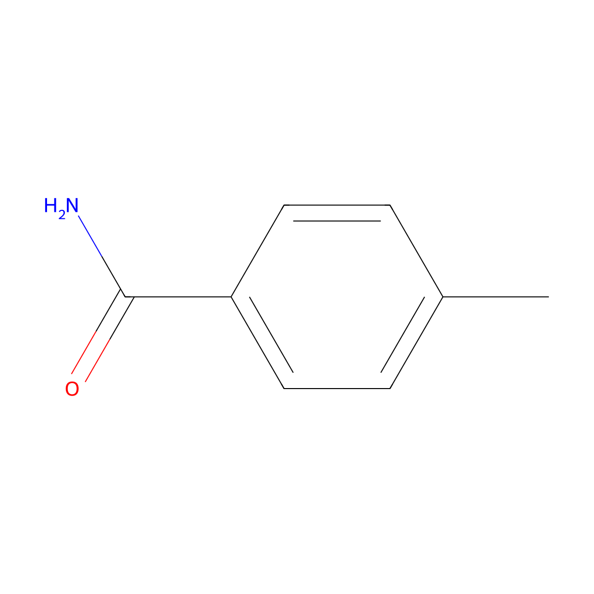 4-Methylbenzamide molecular structure, CAS 619-55-6