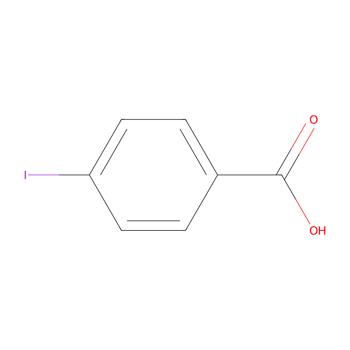 4-Iodobenzoic acid molecular structure, CAS 619-58-9