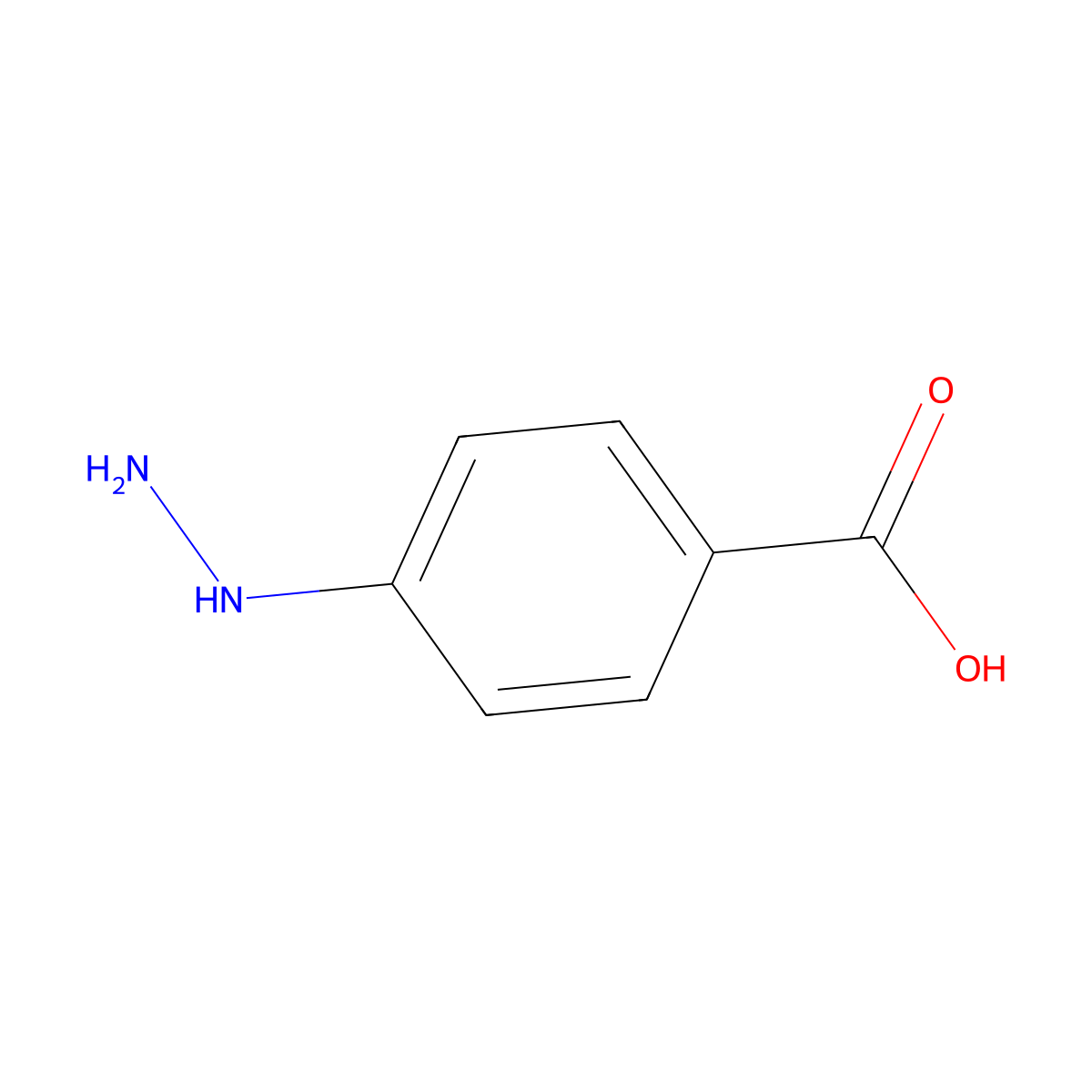 4-Hydrazinobenzoic acid molecular structure, CAS 619-67-0