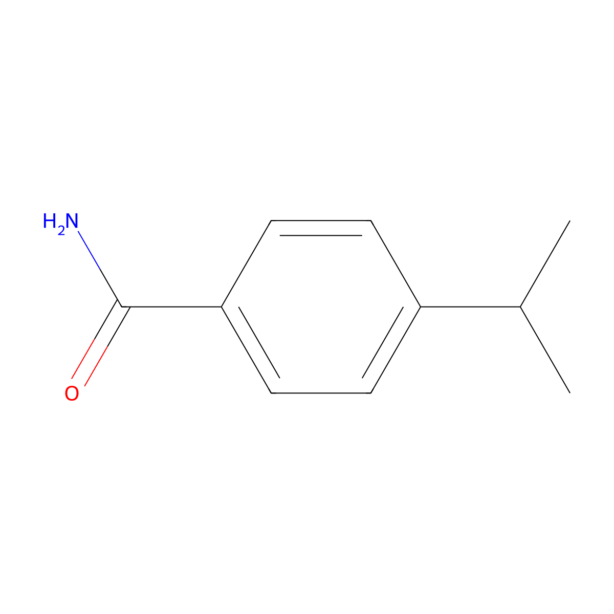 Benzamide, 4-(1-methylethyl)- molecular structure, CAS 619-76-1
