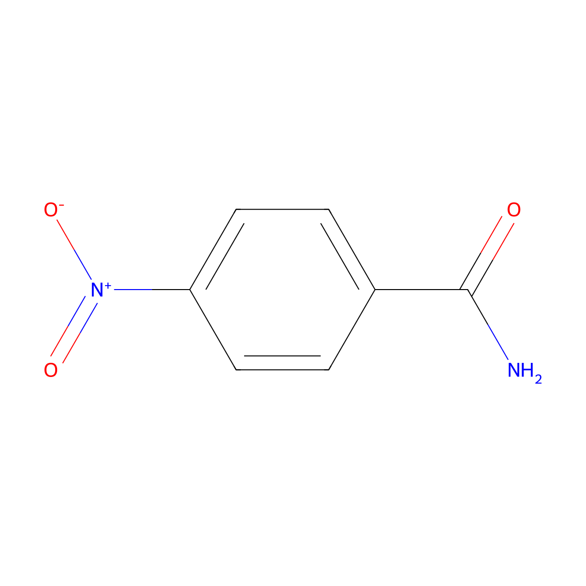4-Nitrobenzamide molecular structure, CAS 619-80-7