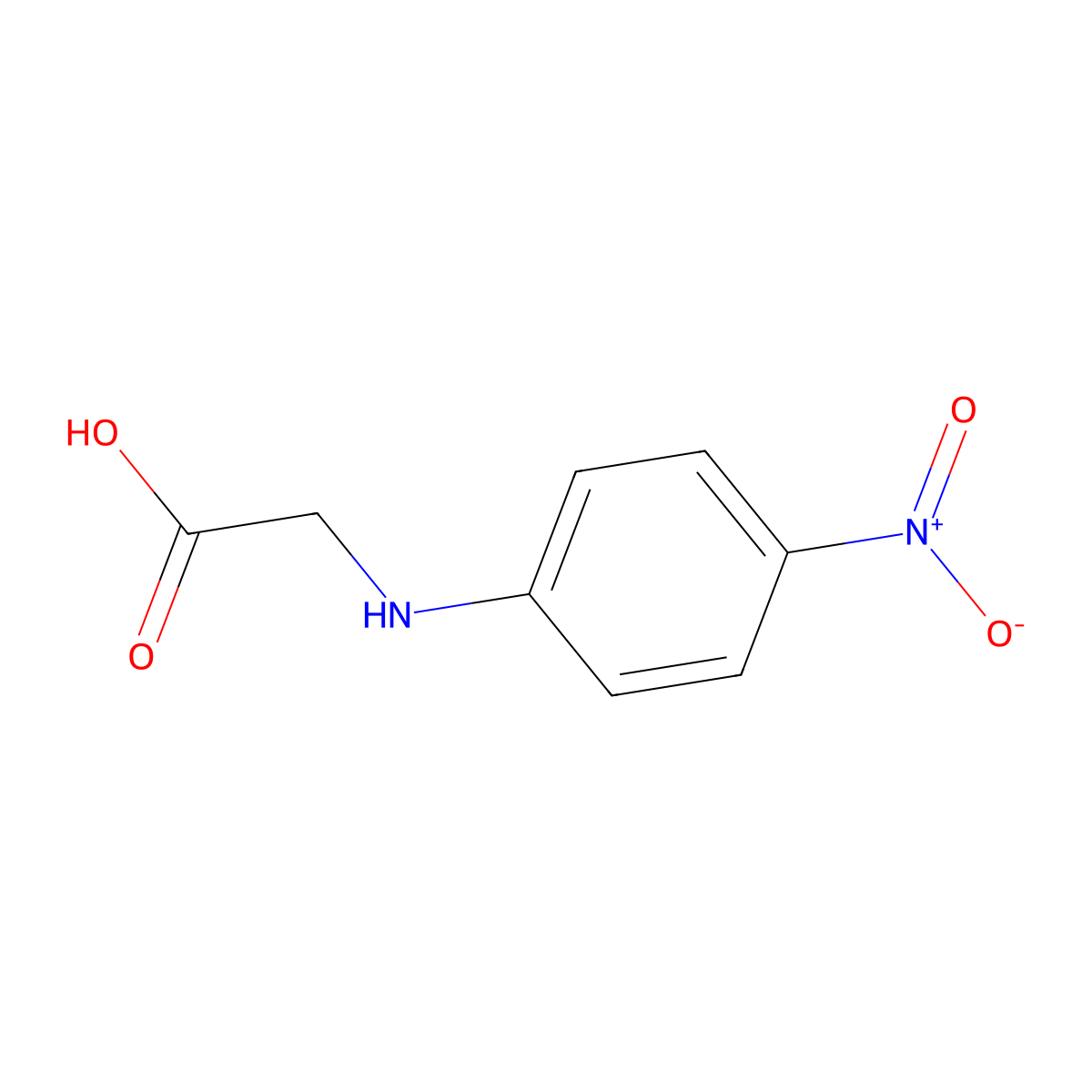 Glycine, N-(4-nitrophenyl)- molecular structure, CAS 619-91-0