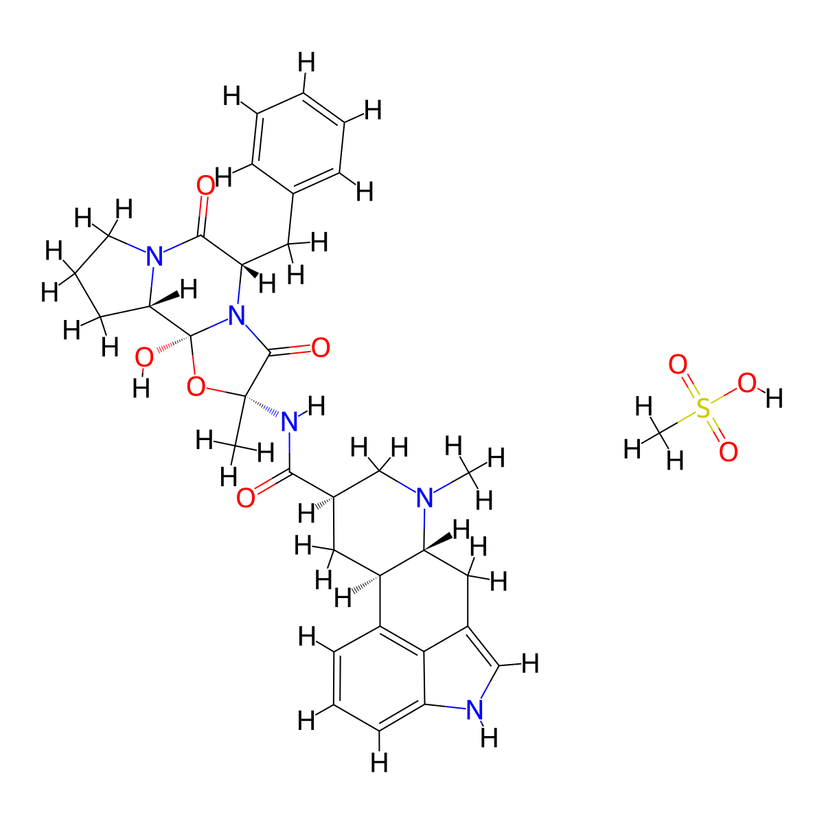 Dihydroergotamine Mesylate molecular structure, CAS 6190-39-2