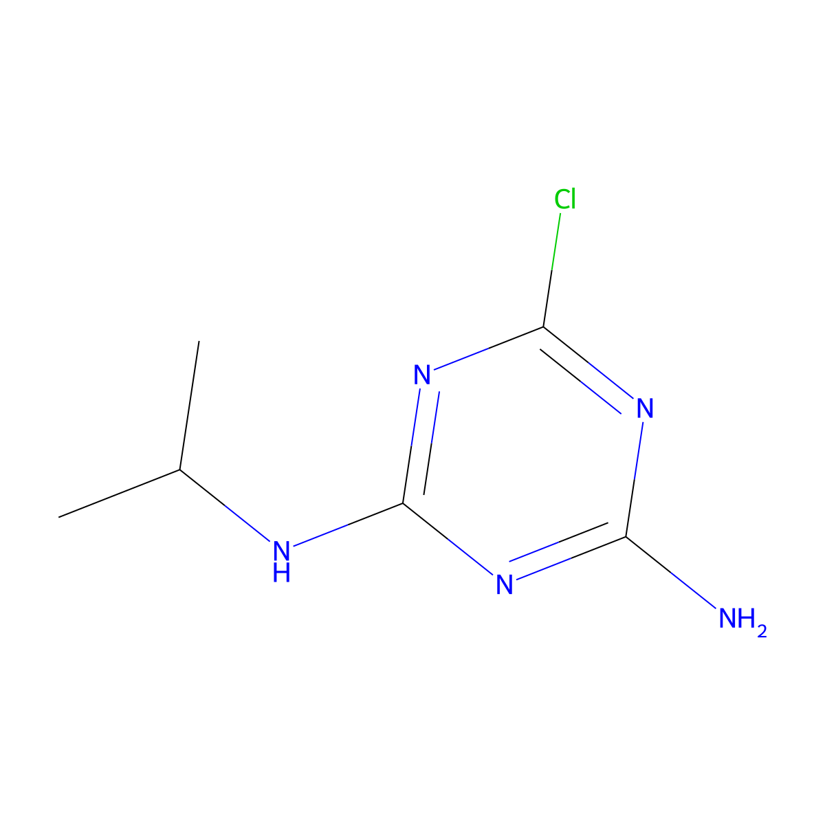 Deethylatrazine molecular structure, CAS 6190-65-4