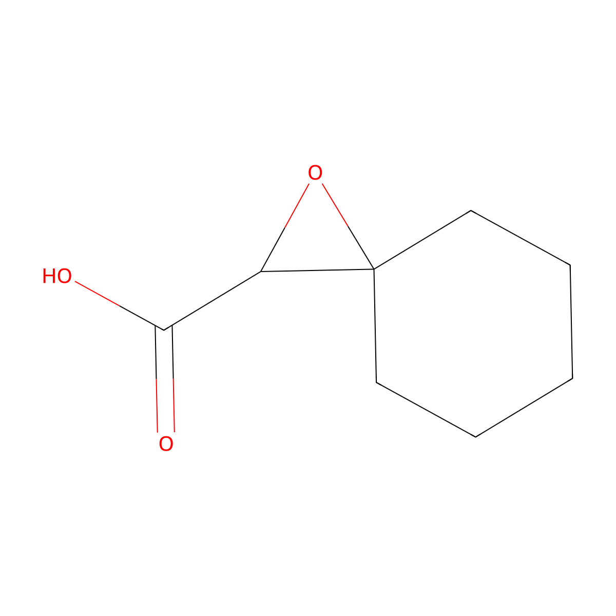 1-Oxaspiro[2.5]octane-2-carboxylic acid molecular structure, CAS 6190-79-0