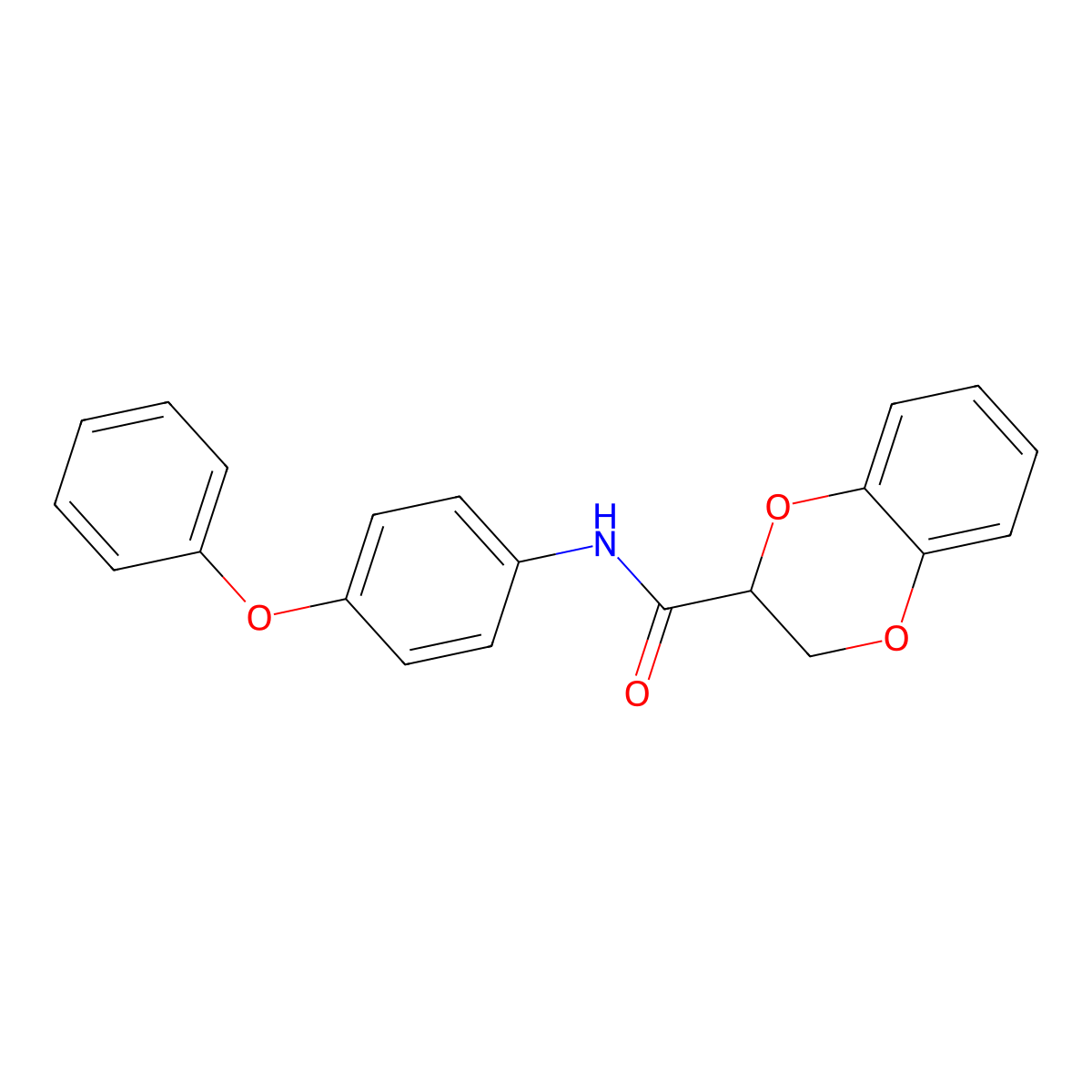 N-(4-phenoxyphenyl)-2,3-dihydro-1,4-benzodioxine-2-carboxamide molecular structure, CAS 6190-90-5