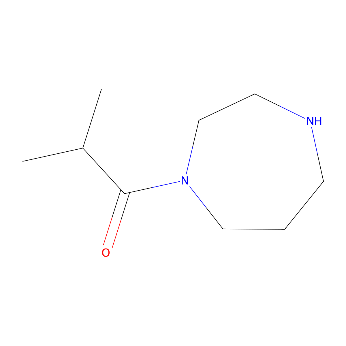 1-(1,4-Diazepan-1-yl)-2-methylpropan-1-one molecular structure, CAS 61903-15-9