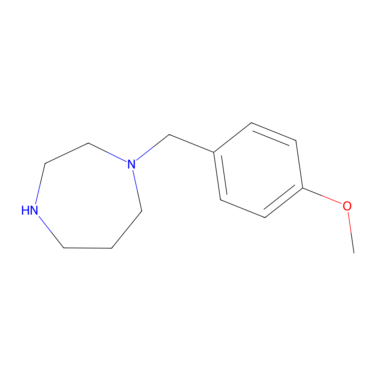 1-((4-Methoxyphenyl)methyl)-1,4-diazepane molecular structure, CAS 61903-26-2