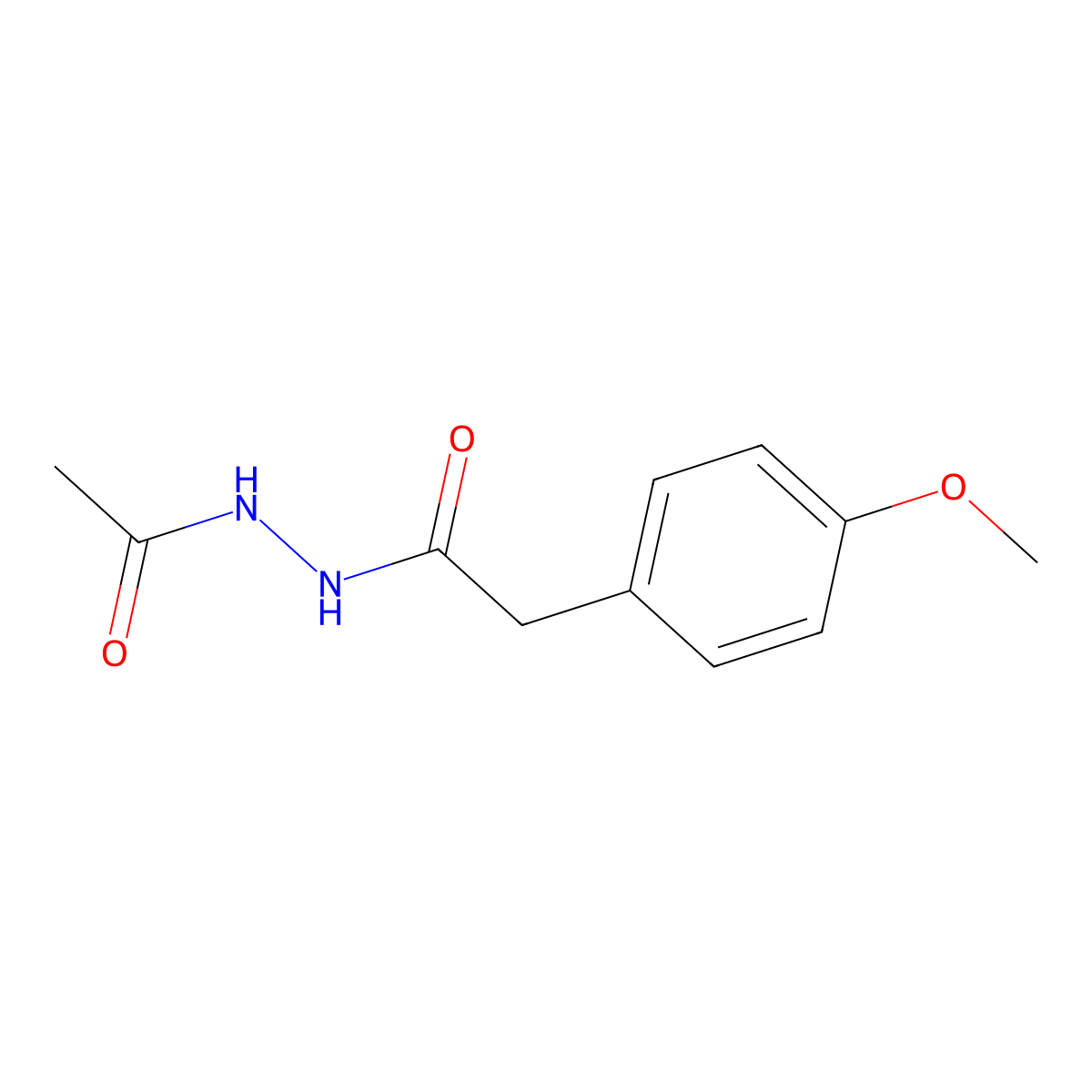 N'-acetyl-2-(4-methoxyphenyl)acetohydrazide molecular structure, CAS 61904-60-7