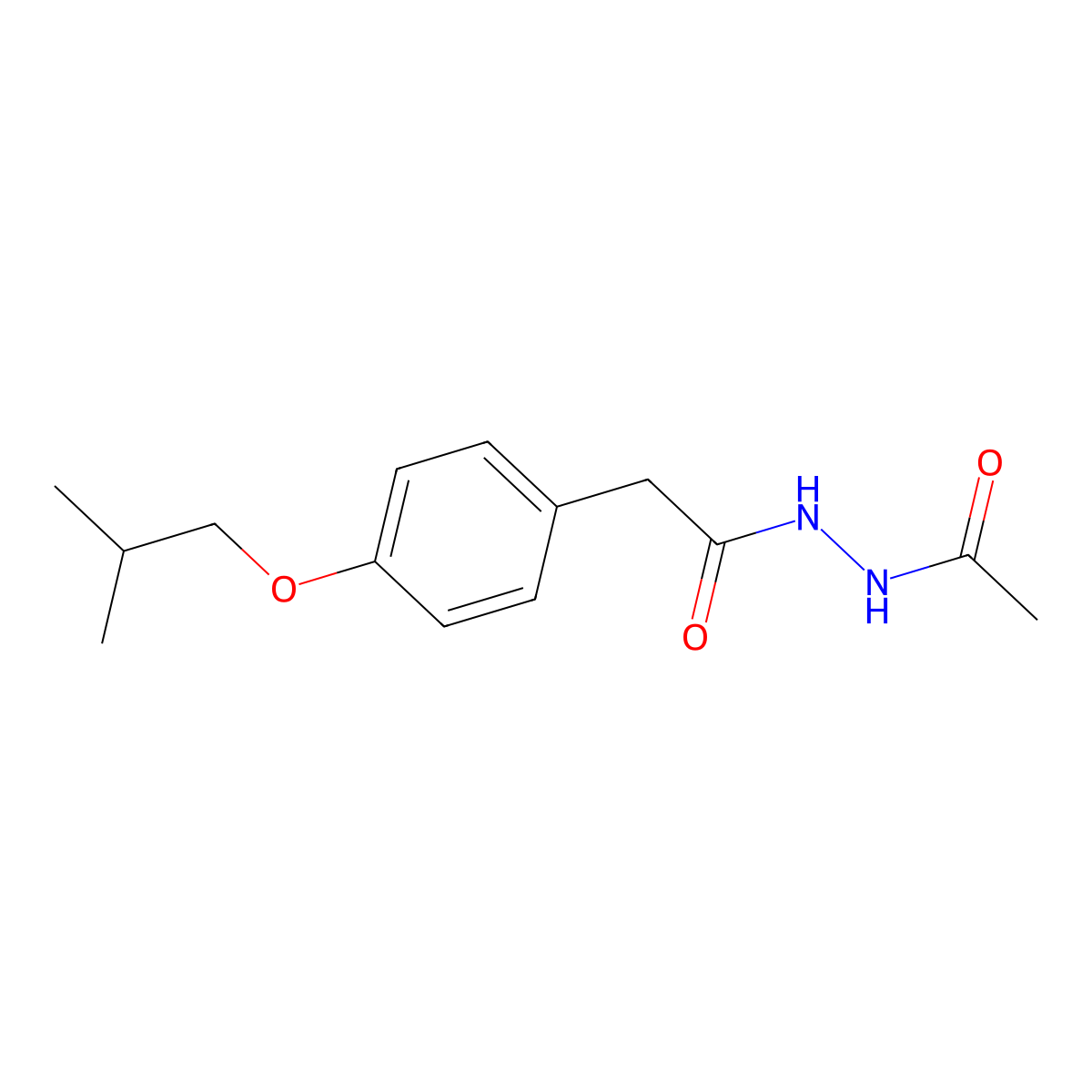 N'-acetyl-2-[4-(2-methylpropoxy)phenyl]acetohydrazide molecular structure, CAS 61904-64-1