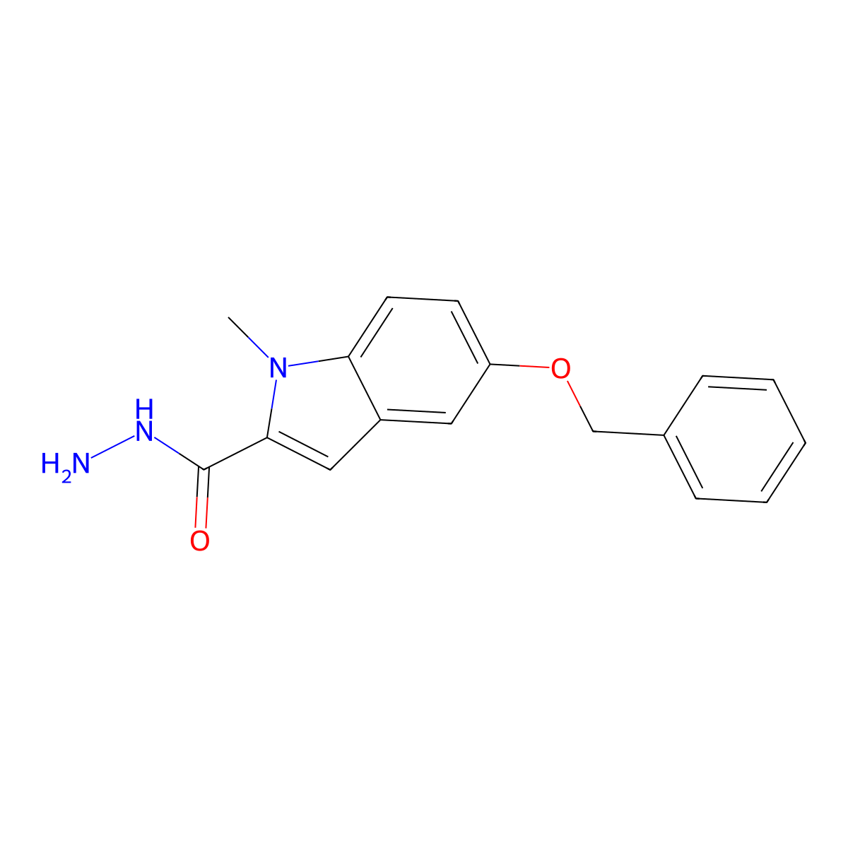 1-Methyl-5-phenylmethoxyindole-2-carbohydrazide molecular structure, CAS 61905-94-0