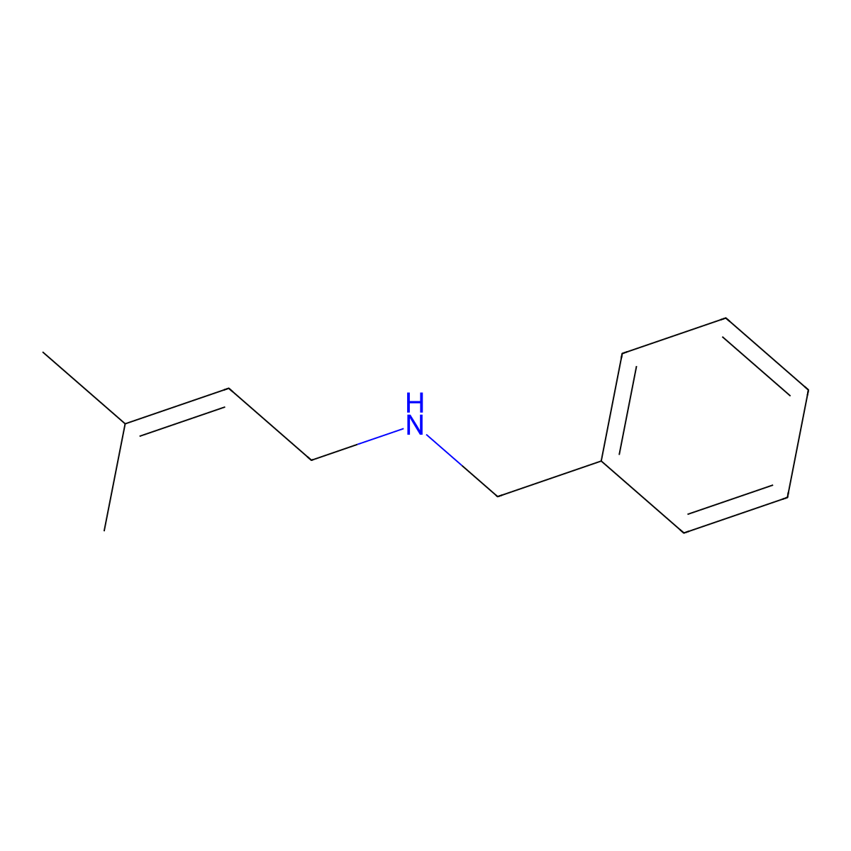 Benzenemethanamine, N-(3-methyl-2-butenyl)- molecular structure, CAS 61907-84-4