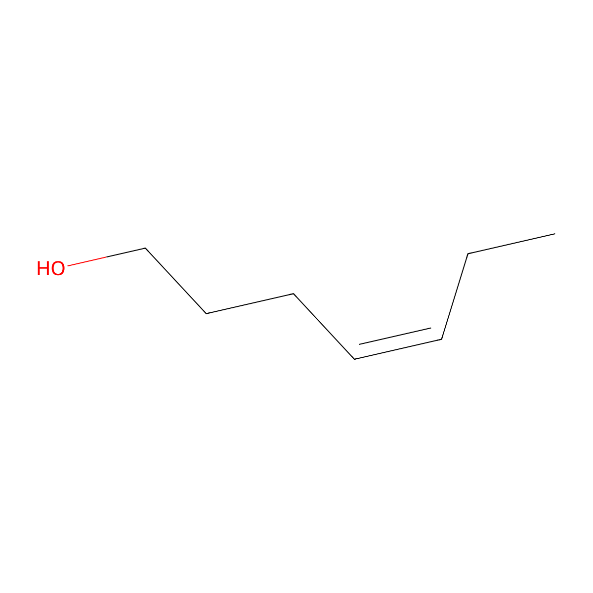 4-Hepten-1-ol, (4Z)- molecular structure, CAS 6191-71-5