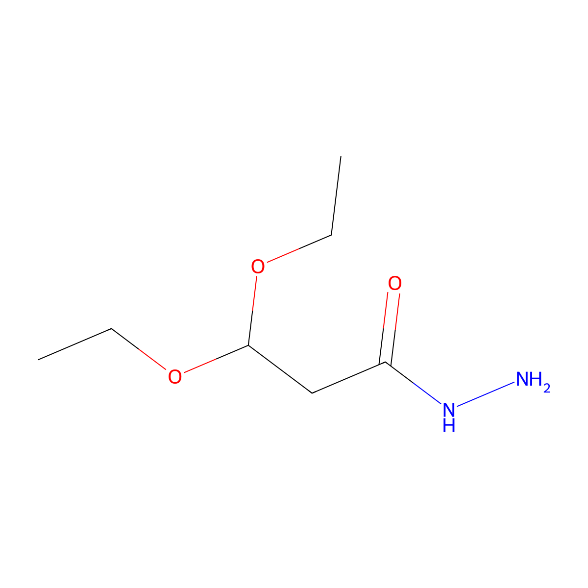 3,3-Diethoxypropanehydrazide molecular structure, CAS 6191-93-1