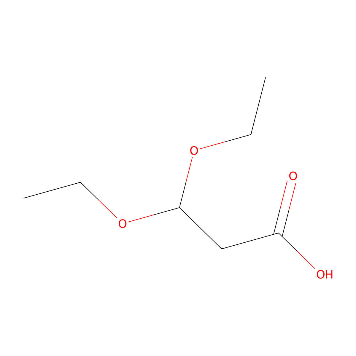 3,3-Diethoxypropanoic acid molecular structure, CAS 6191-97-5