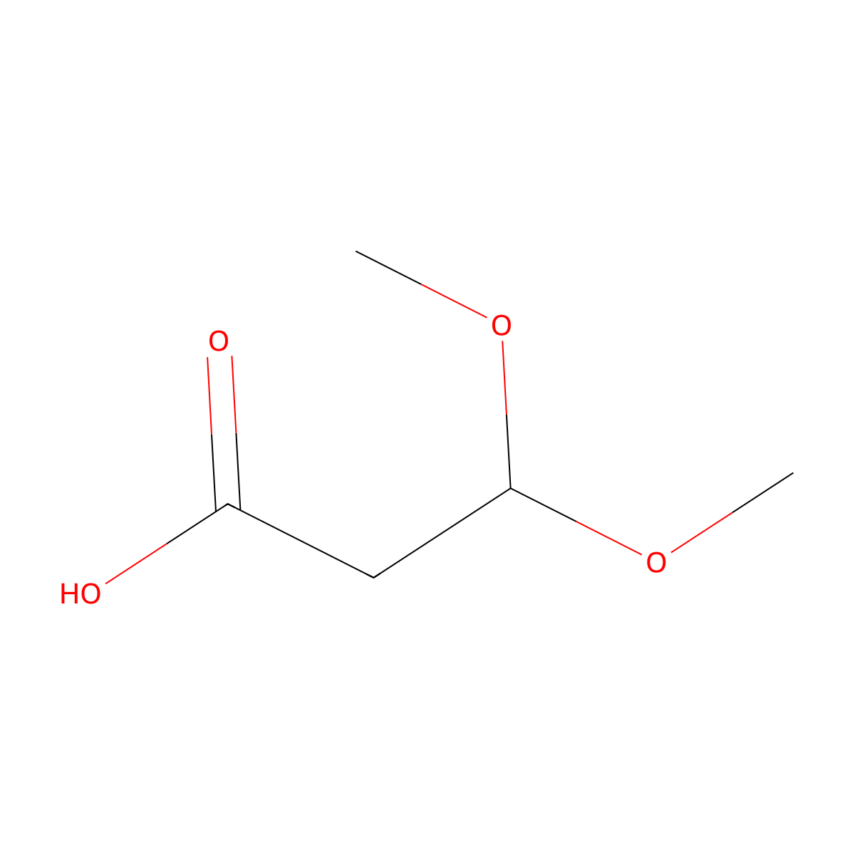 3,3-dimethoxypropanoic Acid molecular structure, CAS 6191-98-6
