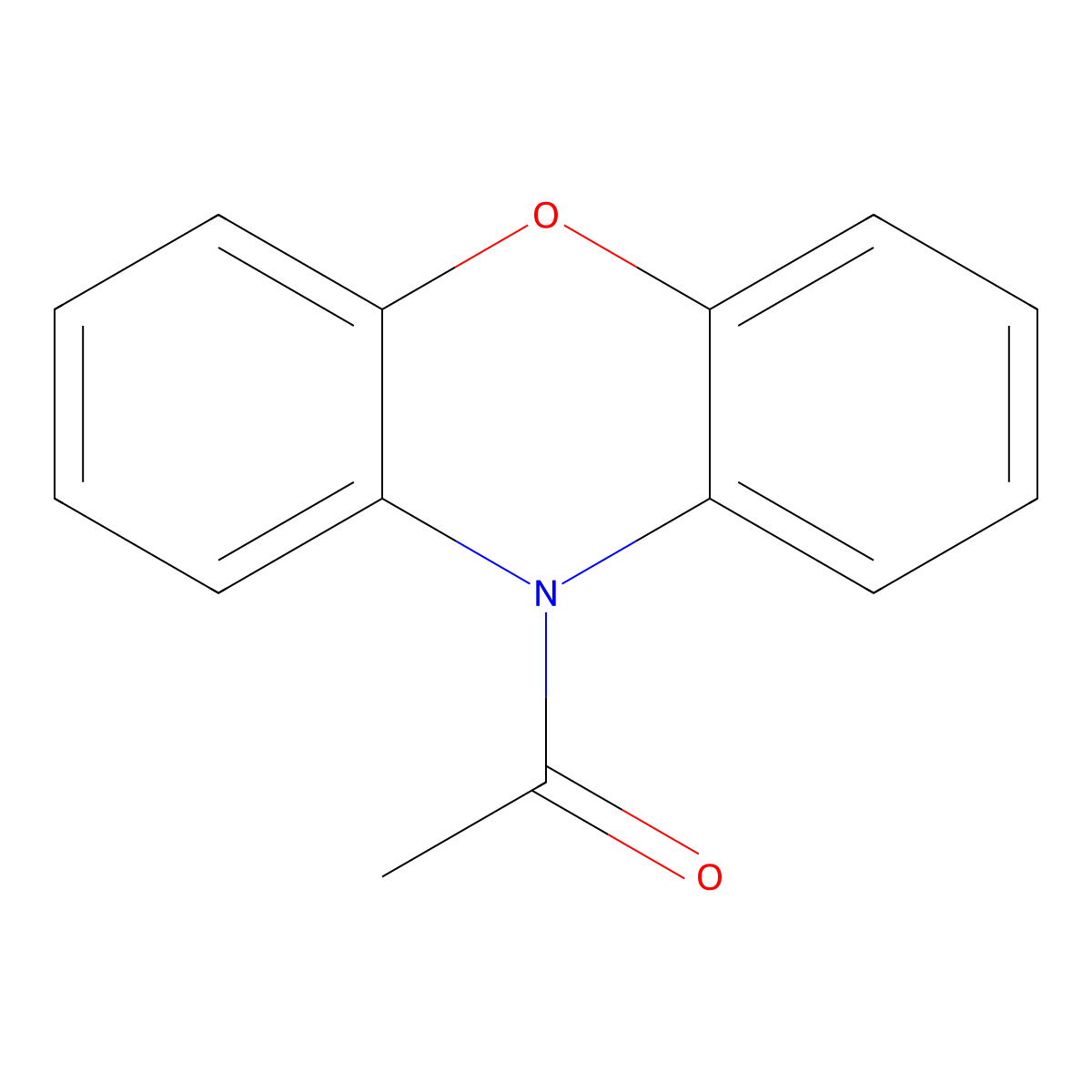 N-Acetylphenoxazine molecular structure, CAS 6192-43-4