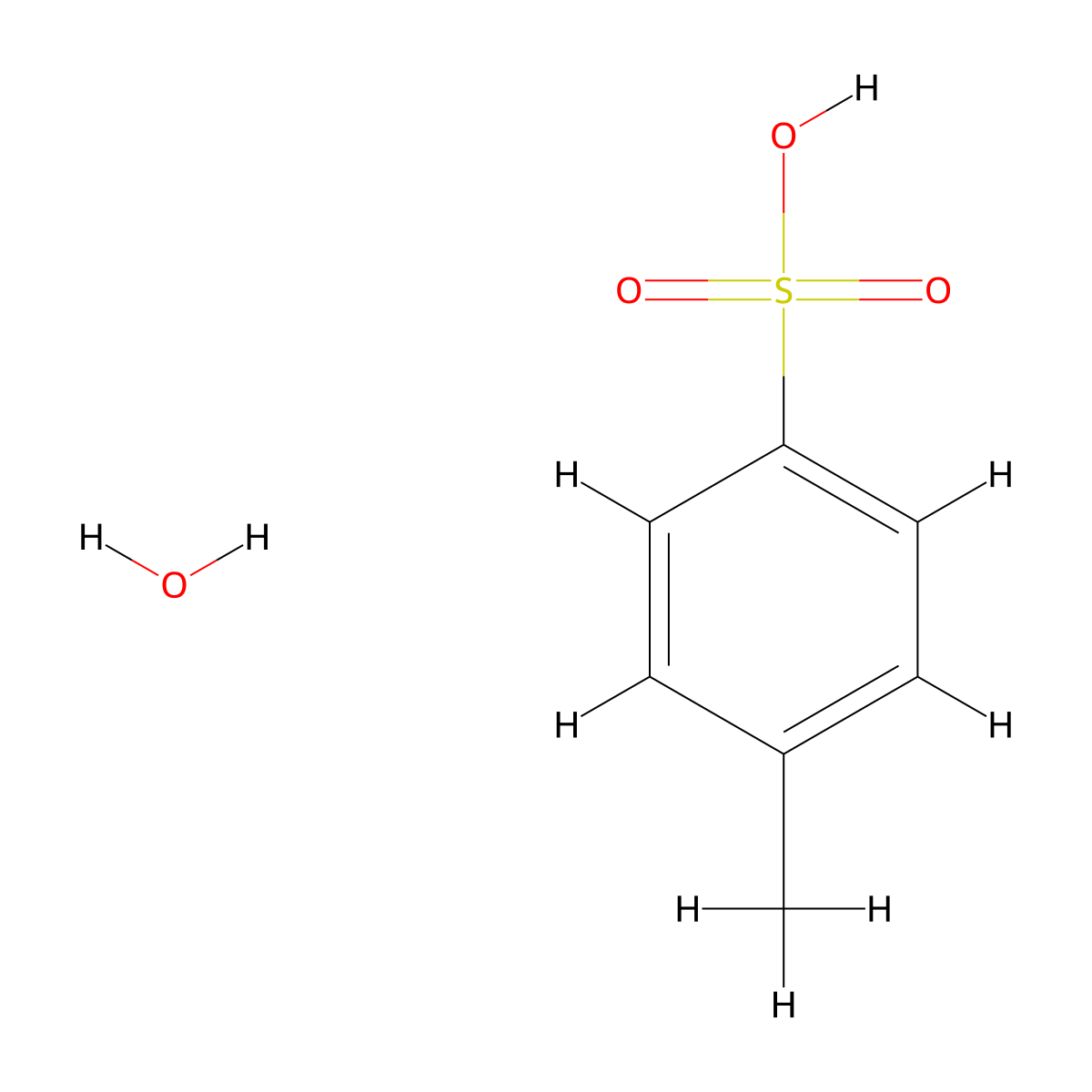 p-Toluenesulfonic acid monohydrate molecular structure, CAS 6192-52-5