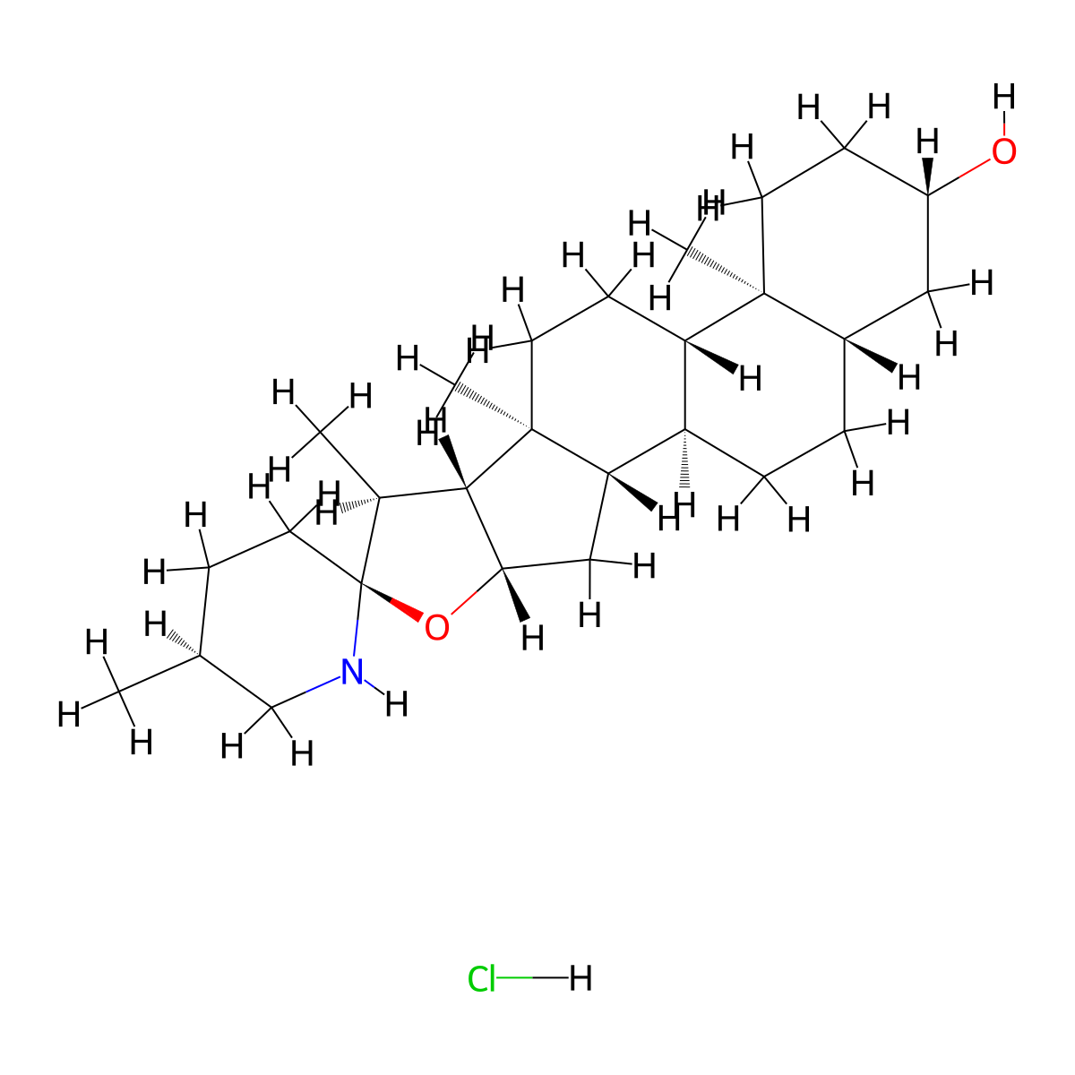 Tomatidine hydrochloride molecular structure, CAS 6192-62-7