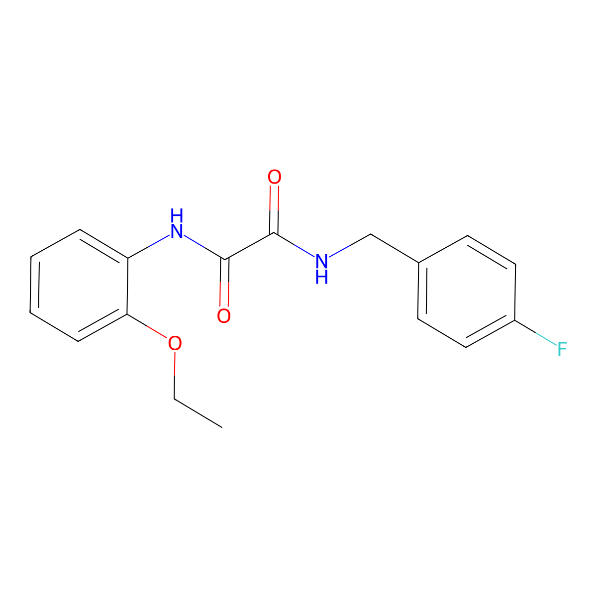 N'-(2-ethoxyphenyl)-N-[(4-fluorophenyl)methyl]oxamide molecular structure, CAS 6192-99-0