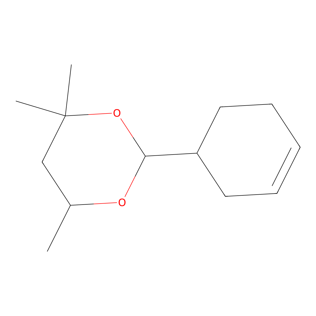 2-(Cyclohex-3-en-1-yl)-4,4,6-trimethyl-1,3-dioxane molecular structure, CAS 61920-35-2
