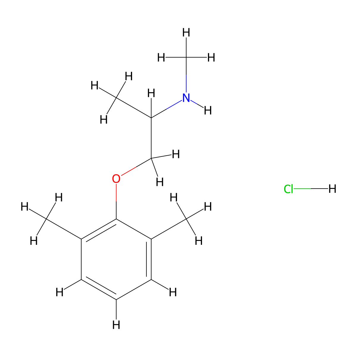 [1-(2,6-Dimethylphenoxy)propan-2-yl](methyl)amine hydrochloride molecular structure, CAS 61920-63-6