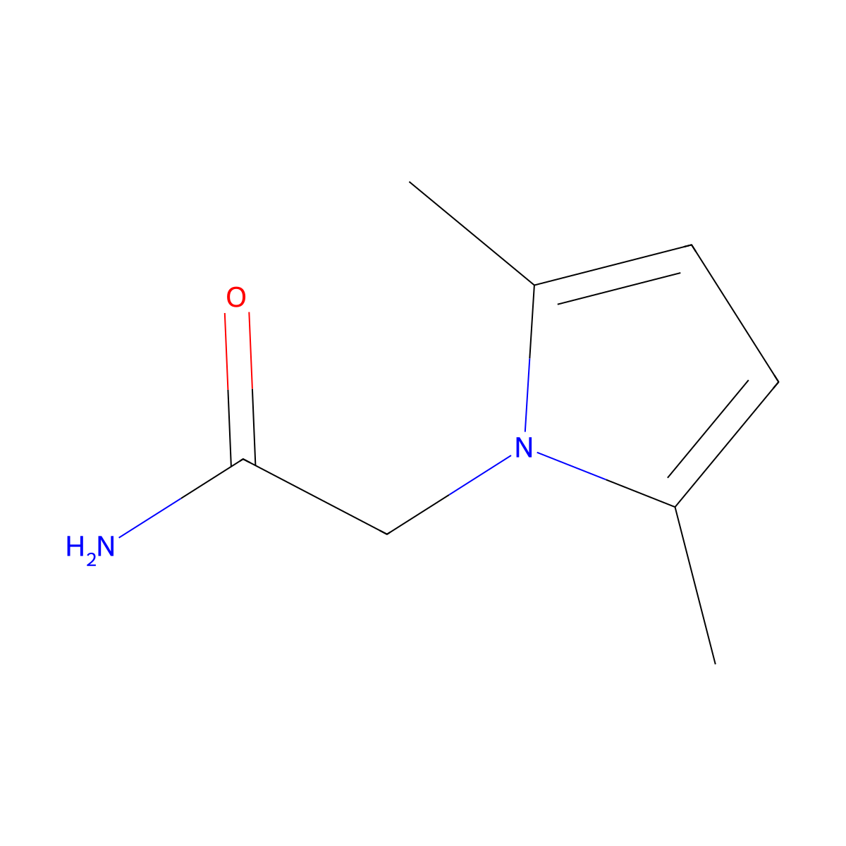 2-(2,5-dimethyl-1H-pyrrol-1-yl)acetamide molecular structure, CAS 61921-94-6