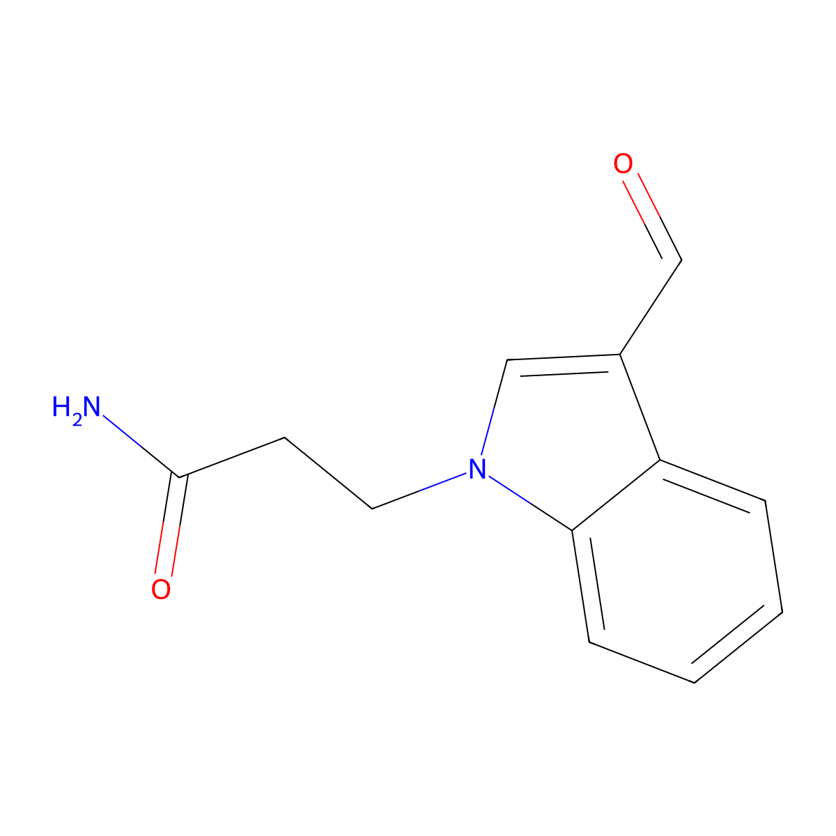 3-(3-Formyl-indol-1-yl)-propionamide molecular structure, CAS 61922-01-8