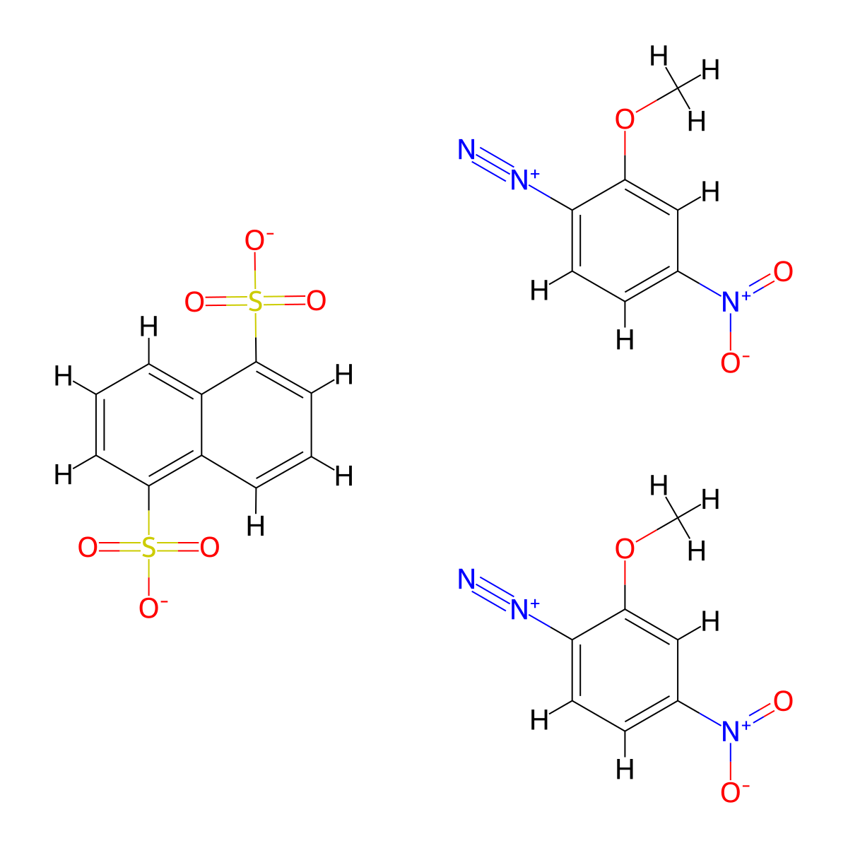 Benzenediazonium, 2-methoxy-4-nitro-, 1,5-naphthalenedisulfonate (2:1) molecular structure, CAS 61925-55-1