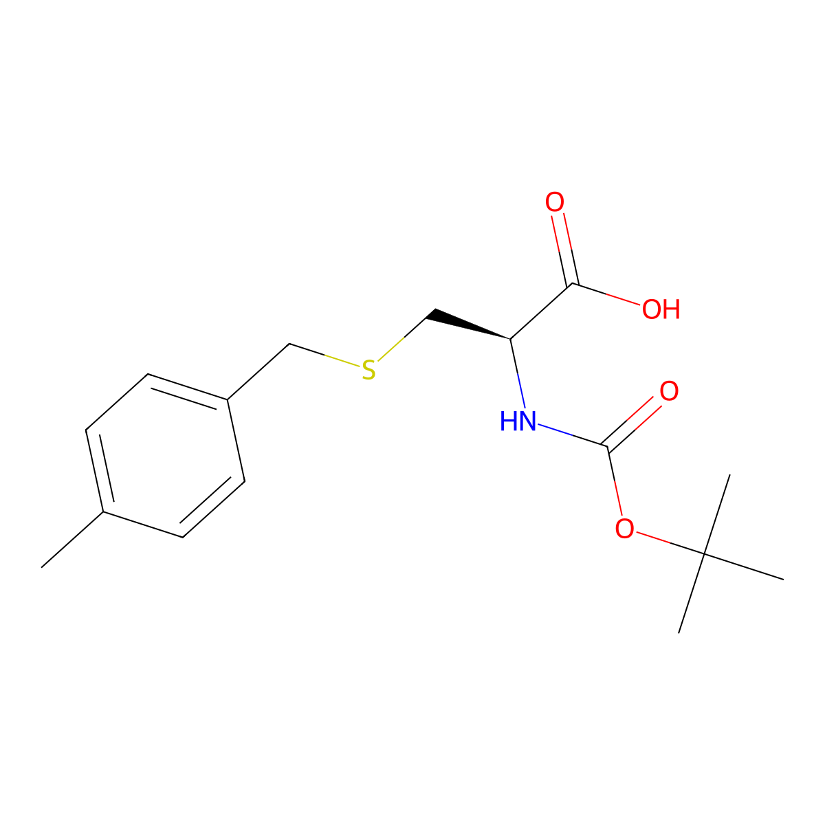 N-alpha-t-Butyloxycarbonyl-S-(4-methyl-benzyl)-L-cysteine molecular structure, CAS 61925-77-7