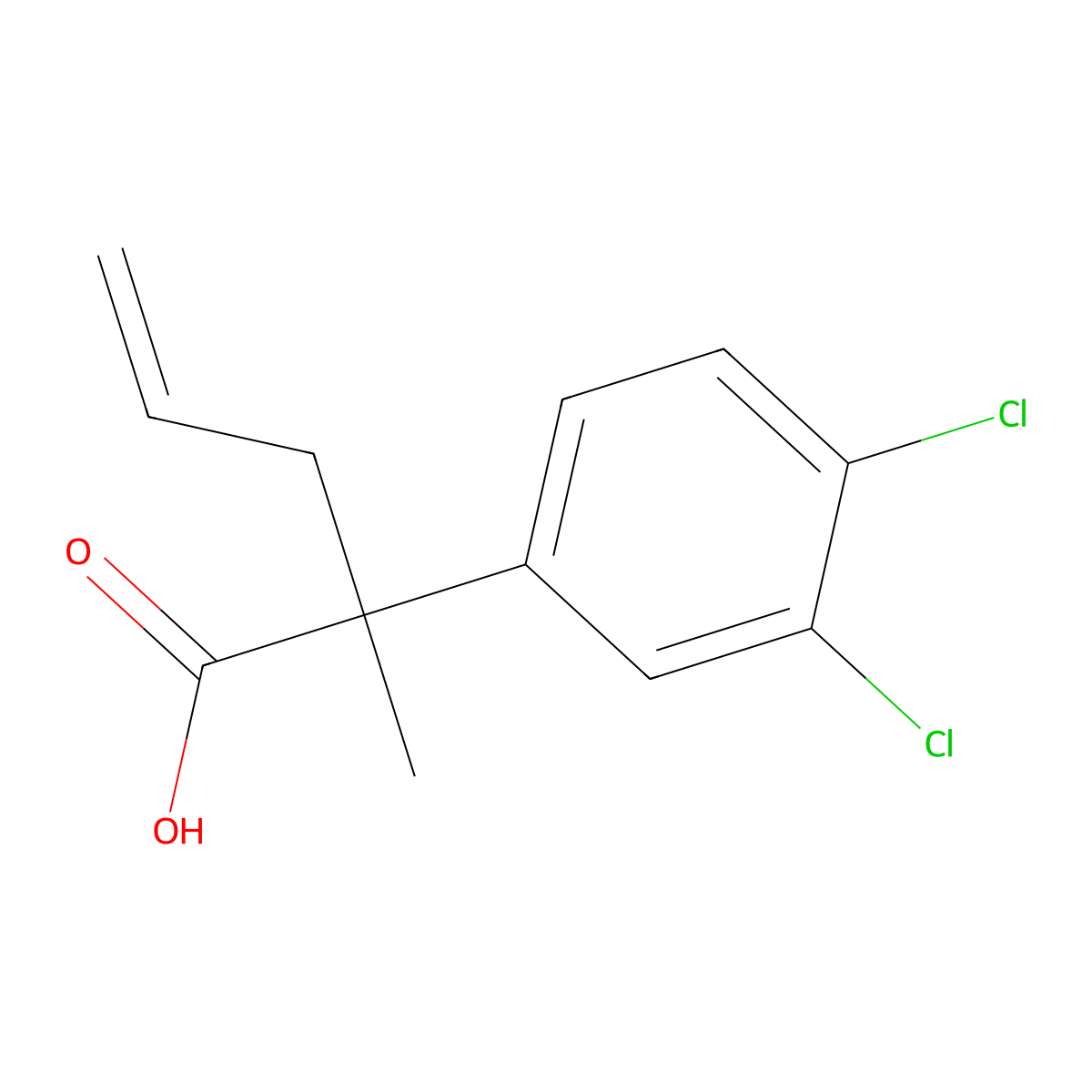 2-(3,4-Dichlorophenyl)-2-methylpent-4-enoic acid molecular structure, CAS 619254-64-7