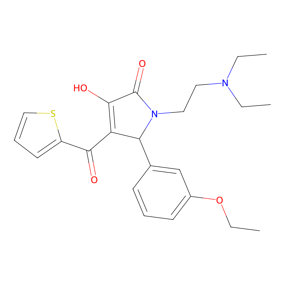 1-[2-(Diethylamino)ethyl]-2-(3-ethoxyphenyl)-4-hydroxy-3-(thiophene-2-carbonyl)-2H-pyrrol-5-one molecular structure, CAS 619271-46-4