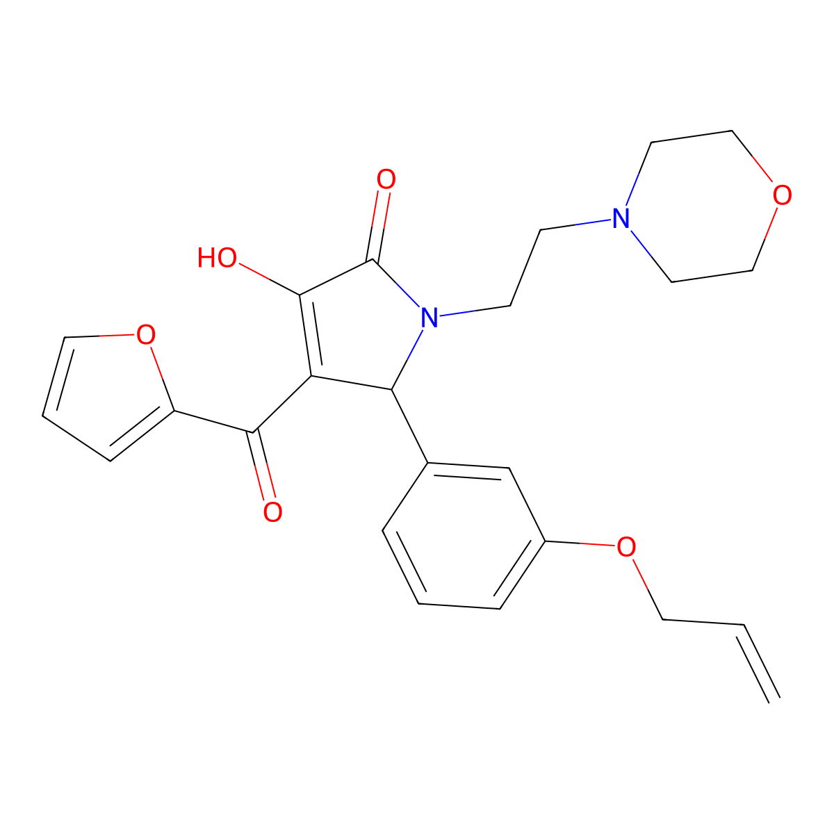 5-(3-(allyloxy)phenyl)-4-(furan-2-carbonyl)-3-hydroxy-1-(2-morpholinoethyl)-1H-pyrrol-2(5H)-one molecular structure, CAS 619273-08-4