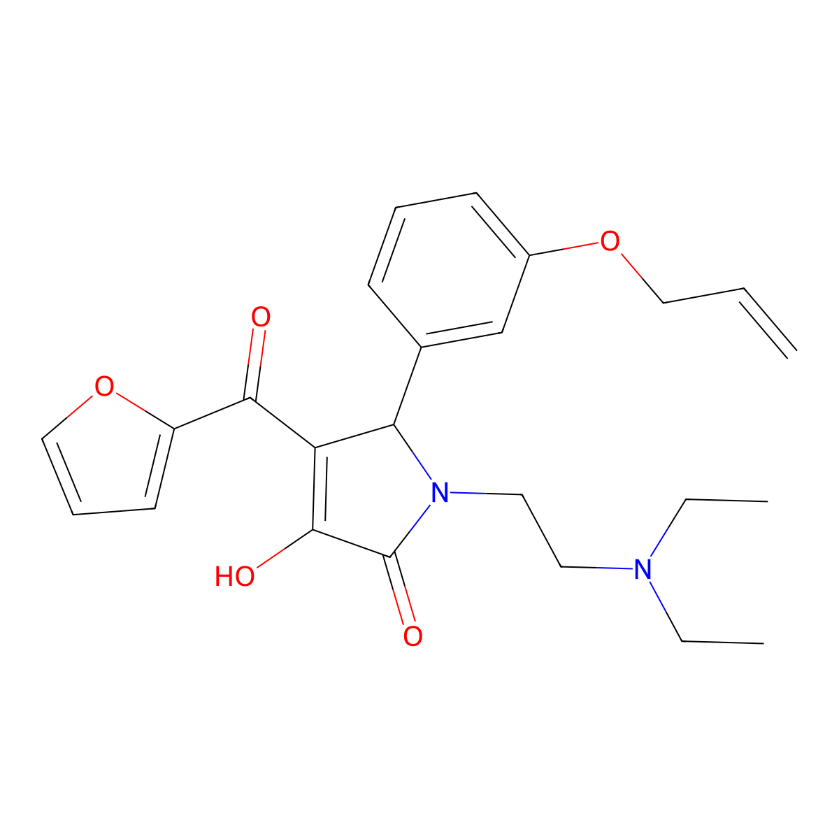 5-(3-(allyloxy)phenyl)-1-(2-(diethylamino)ethyl)-4-(furan-2-carbonyl)-3-hydroxy-1H-pyrrol-2(5H)-one molecular structure, CAS 619273-10-8