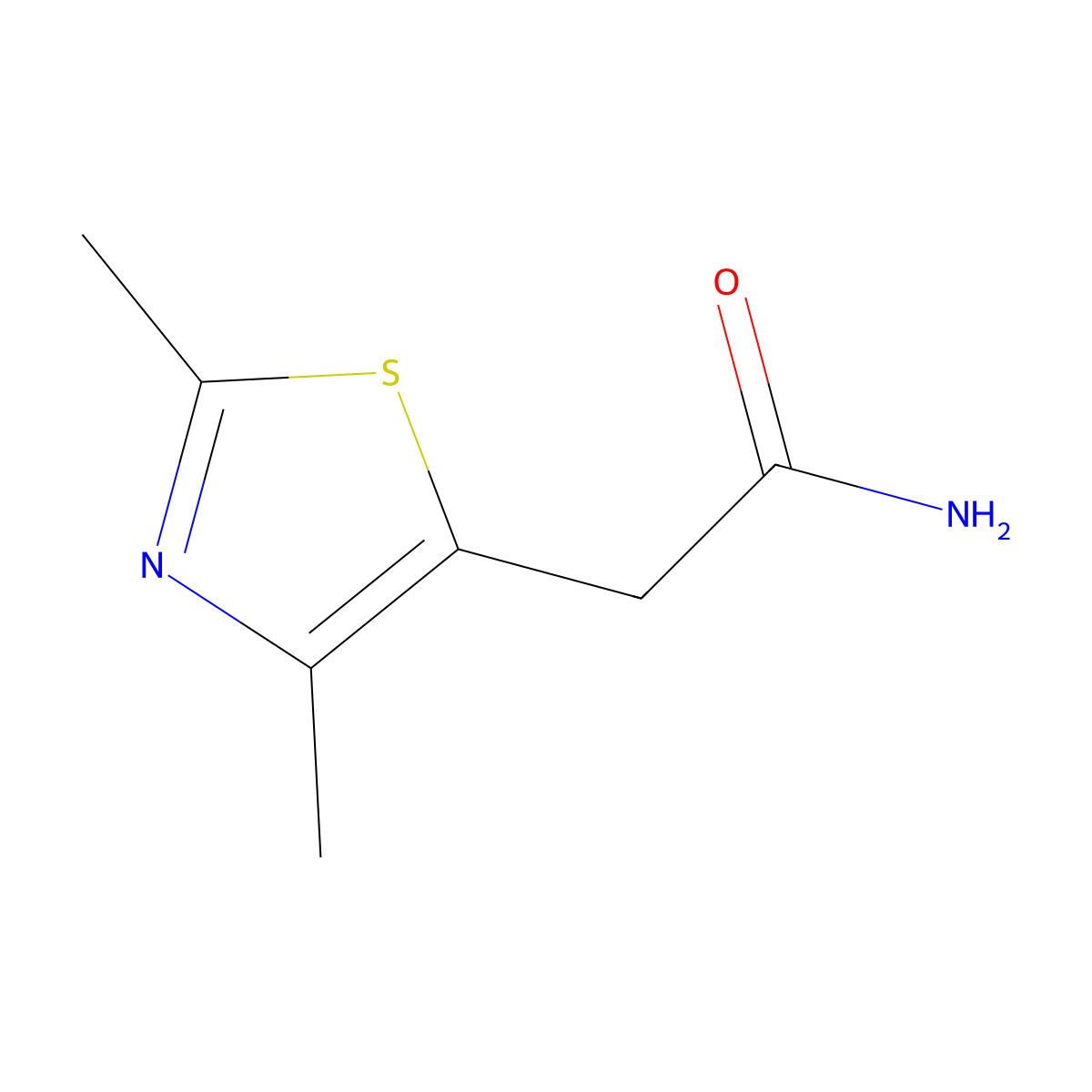 5-Thiazoleacetamide, 2,4-dimethyl- molecular structure, CAS 61928-55-0
