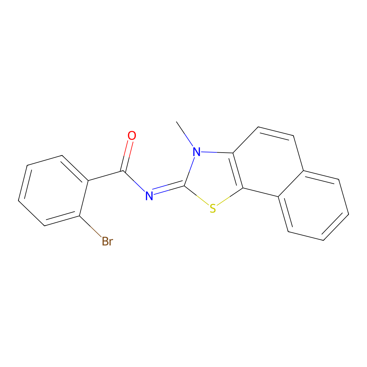 2-bromo-N-(3-methylbenzo[g][1,3]benzothiazol-2-ylidene)benzamide molecular structure, CAS 6193-20-0