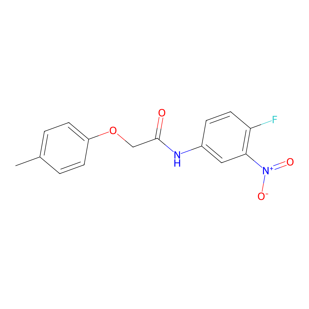 N-(4-fluoro-3-nitrophenyl)-2-(4-methylphenoxy)acetamide molecular structure, CAS 6193-60-8