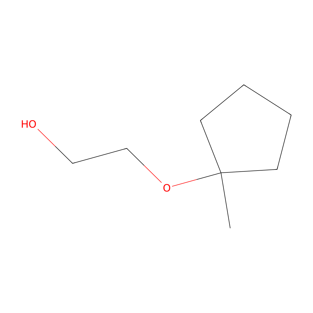 2-[(1-Methylcyclopentyl)oxy]ethan-1-ol molecular structure, CAS 6193-77-7