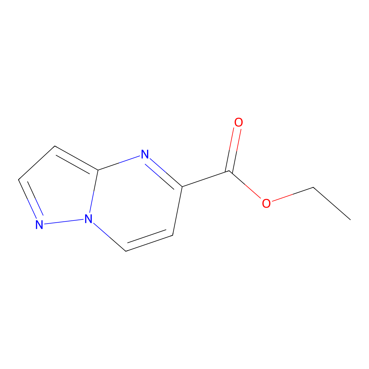 Ethyl pyrazolo[1,5-a]pyrimidine-5-carboxylate molecular structure, CAS 619306-82-0