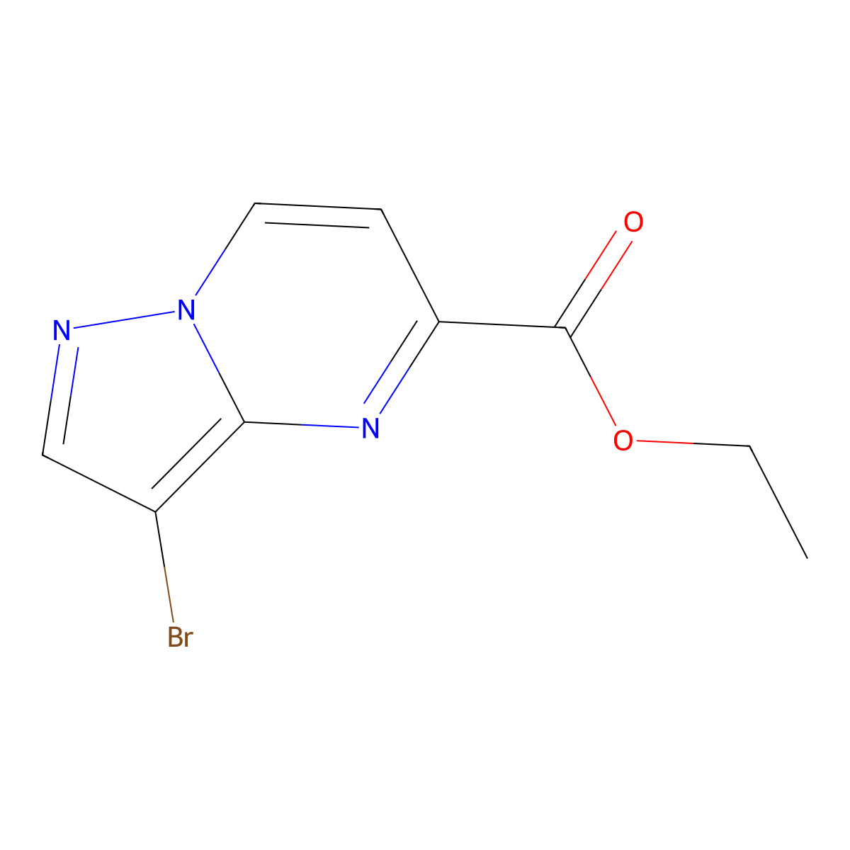 Ethyl 3-bromopyrazolo[1,5-a]pyrimidine-5-carboxylate molecular structure, CAS 619306-83-1
