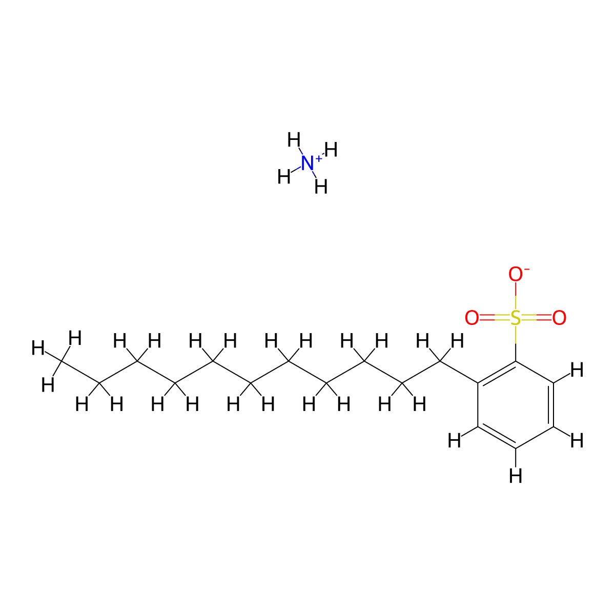 Benzenesulfonic acid, undecyl-, ammonium salt (1:1) molecular structure, CAS 61931-75-7